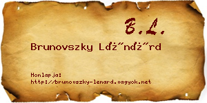 Brunovszky Lénárd névjegykártya